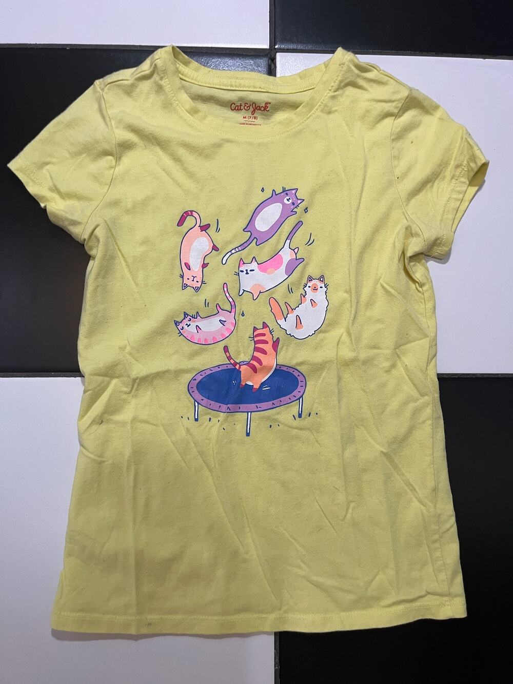 Lot of 2 Girls' size 8 shirts Cat & Jack + Tea cats horses